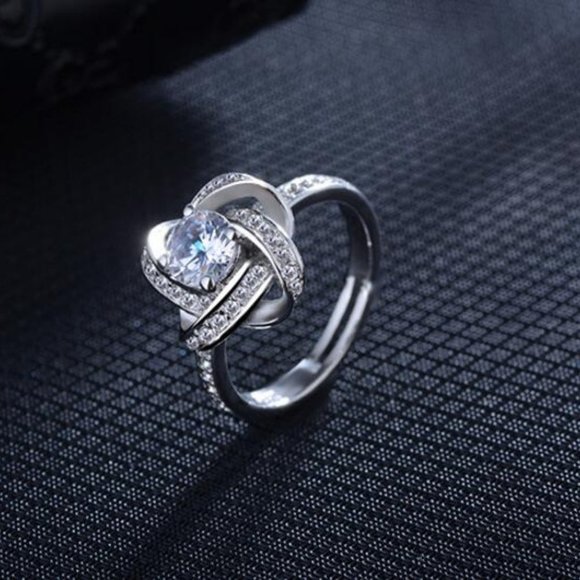 *NEW 925 Sterling Silver Diamond Infninity Ring - Picture 6 of 12